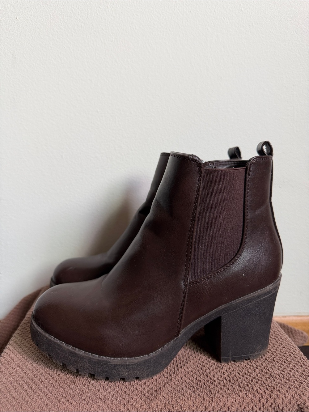 Amazon Dark Brown Chelsea Platform Booties